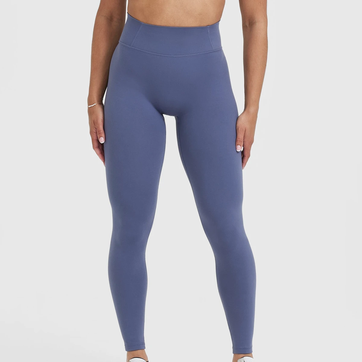 High Quality Wholesale Breathable Mid Elastic Waist Casual Yoga Leggings Full Length Seamless Polyester Spandex Fabric Women