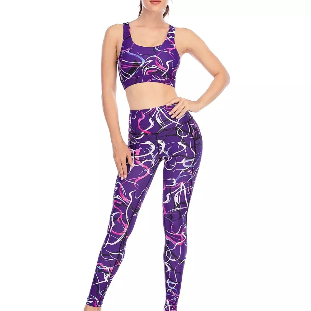 High Quality Women's Yoga Set Solid Plus Size Breathable Quick Dry Lightweight Elastic Waist Front Logo Customizable Design Gym