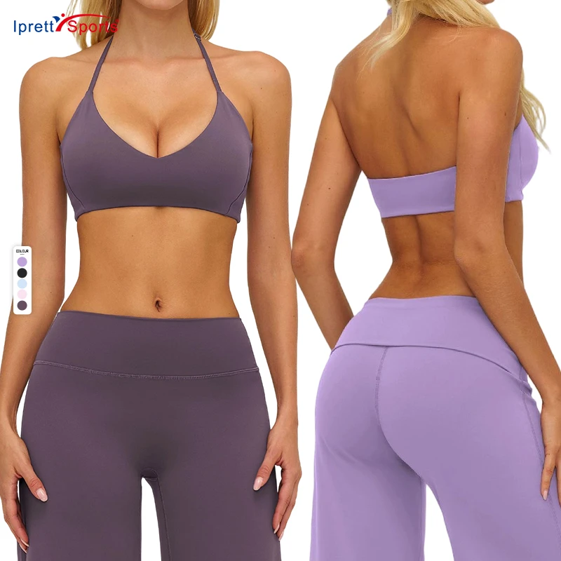 High Support Padded Spandex High Neck Sports Bra Breathable Quick Dry Yoga Bras Hollow Back Yoga Top Women's Fitness Gym Wear