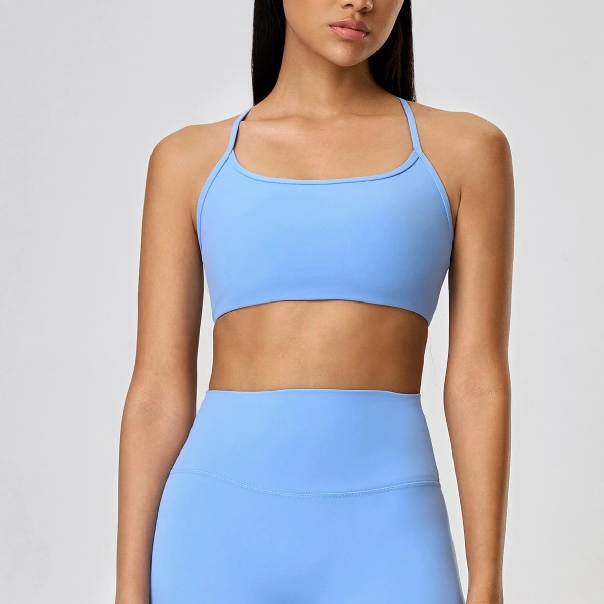 Yoga Bra Top for Women Thin Straps Backless Design Breathable Sports Bras for Summer Fitness Workout OEM
