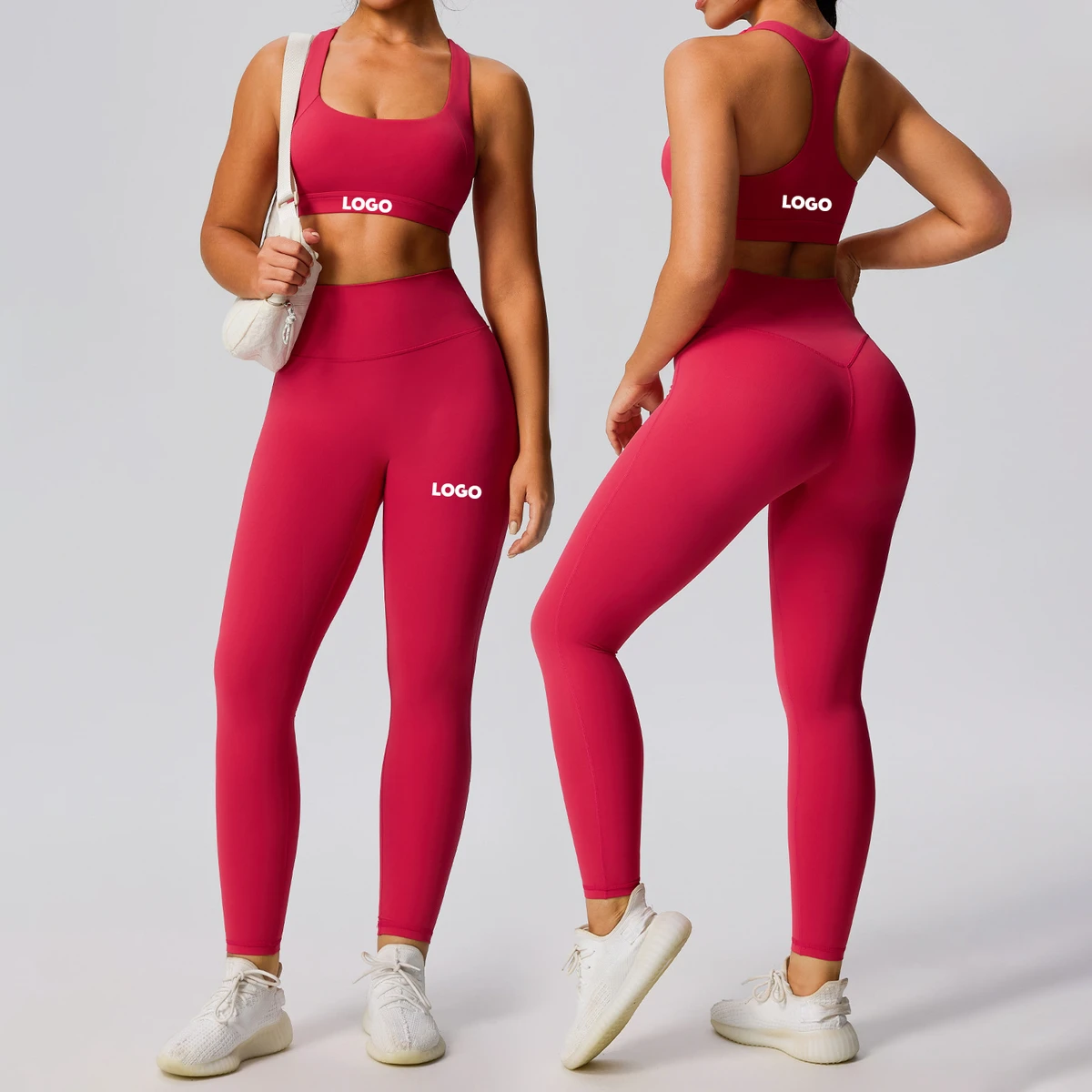 Women's Solid for Two-Piece Fitness Set Quick-Dry High Waisted Yoga Leggings Sports Leggings Yoga Set Tight Yoga Pants
