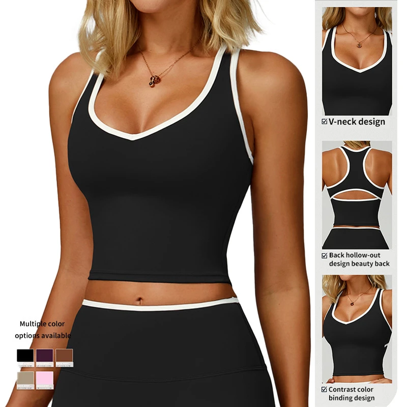 Naked Feeling Hollow Back Tight Fitness Clothing Women's Breathable Sports Vest Tank Top Suitable For Running And Fitness