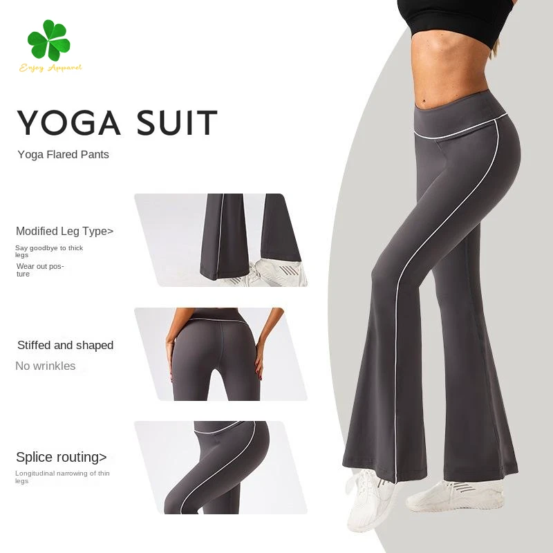 Women's High Waist Full Length Micro-Yoga Pants Elastic Waist Closure Solid Outdoor Horn Fitness Sports Plus Size Wholesale Run