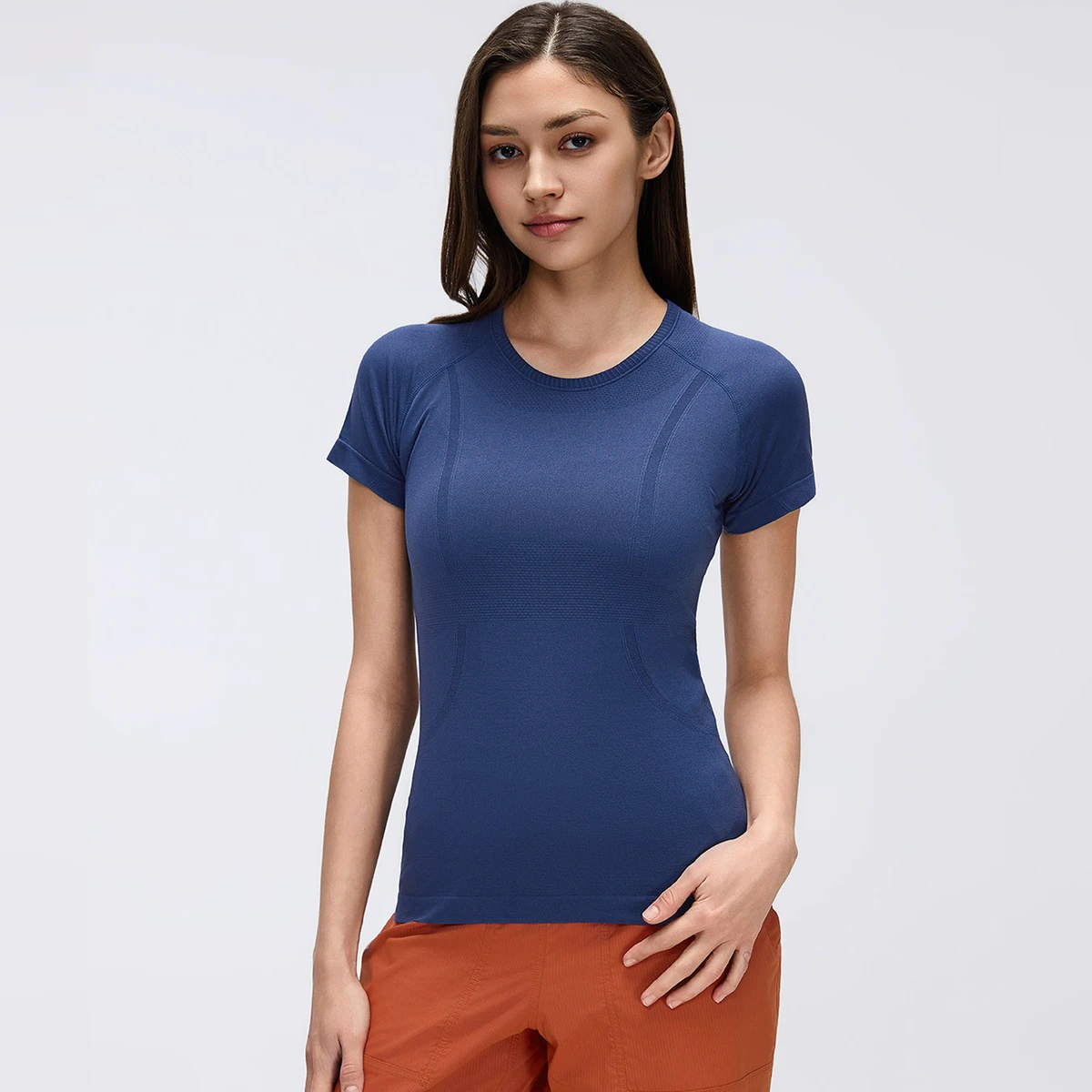 Women's Lightweight Four-Way Stretch Crew Neck Short Sleeve Sports & Yoga Top Skinny Fit Breathable Quick Dry Simple Design