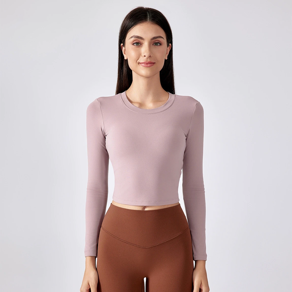 Women's Breathable Quick-Drying Fitness Sports Top Long Sleeved Nude Back Hollow out Yoga Clothing Customized Logo Wholesale