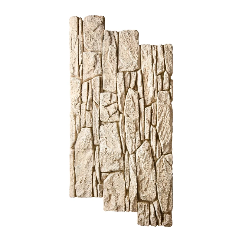 Modern Design 3D Model Polyurethane Stones Sheet Mushrooms Foam Big Size Waterproof PU Artificial Stone Wall Panel for Cement