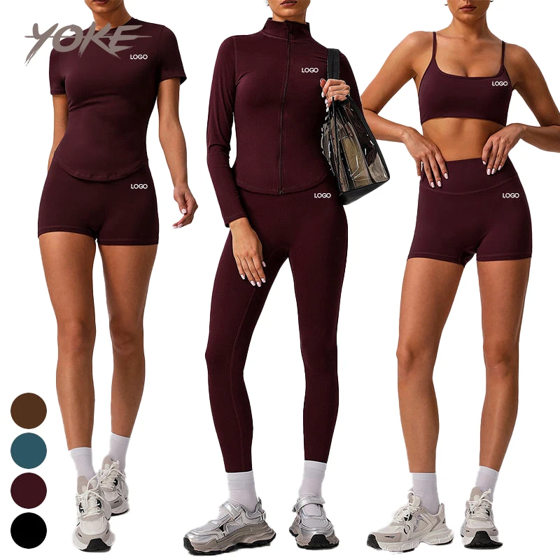 New Arrive Wholesale Custom Women's High Elastic Tight Stretch Quick Dry Gym Workout Set Activewear Fitness Sports Yoga Sets