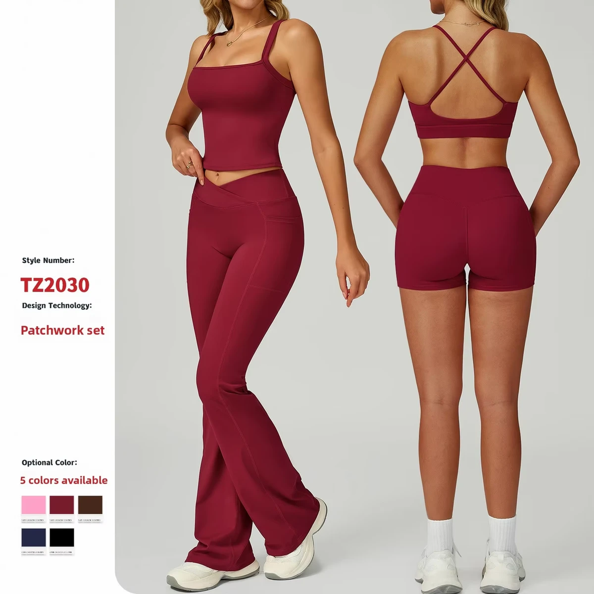 New Naked Yoga Suit Hollow-out Back Solid Women's High Waist Tight Sweat-Wicking Running Fitness Suit