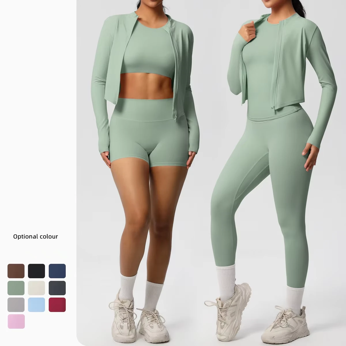 Custom Logo New Tight Solid Yoga Fitness Clothing Quick-dry Breathable for 2-Piece Set Outdoor Running Women