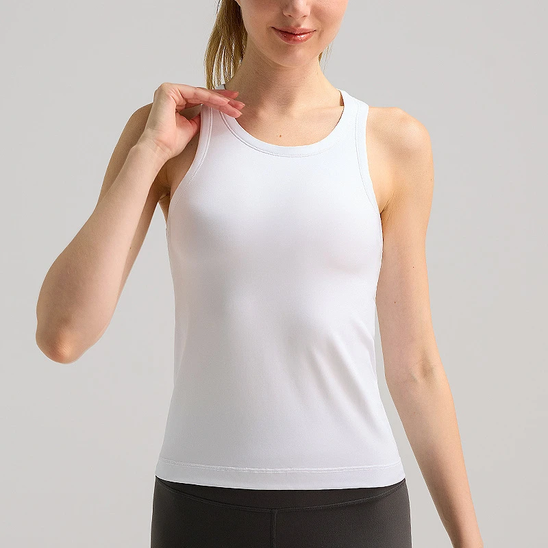 Women's 225g Racerback Sports Tank Top 81% Nylon 19% Spandex High Stretch Yoga Gym Athletic Vest