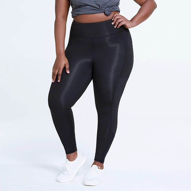 New Style Women Plus Size Sports Pants Solid Color Slimming Legging Elastic Butt Lifting Yoga Plus Size Pants Women