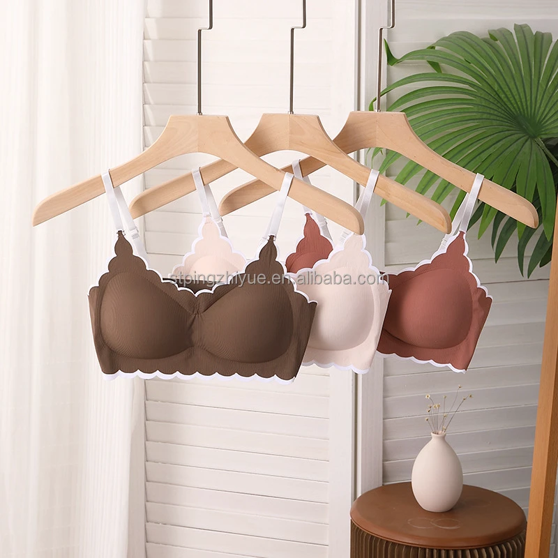 Wholesale Thread Padded Bra Straps Womens Tops Comfort Wireless Bra Anti Sagging No Steel Ring Women's Bra For Women Seamless