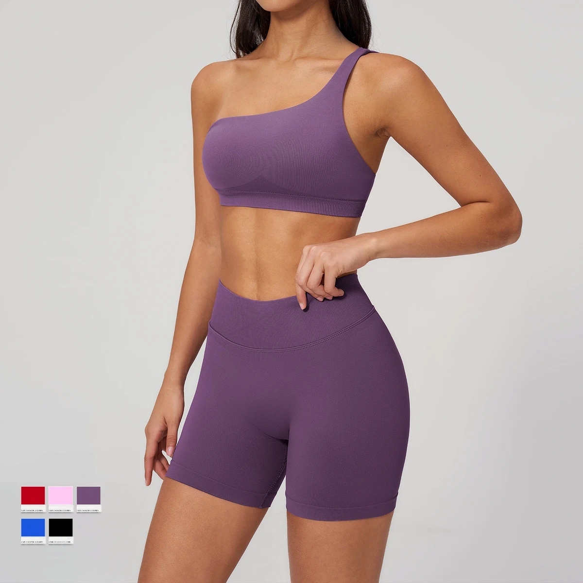 Women Seamless Yoga Set 2 Piece Workout Sport Bra with High Waist Shorts Outfit Tracksuit