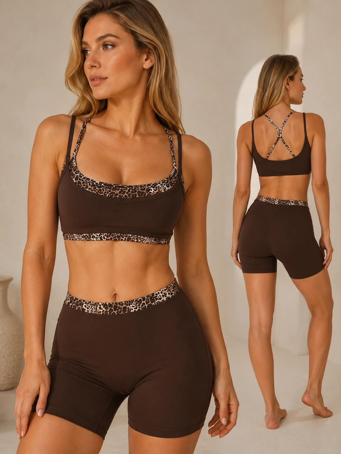 Factory-direct Color-block Design Eye-catching Slimming Quick-drying Defined Lines Built-in Chest Pads High-waisted Yoga Set