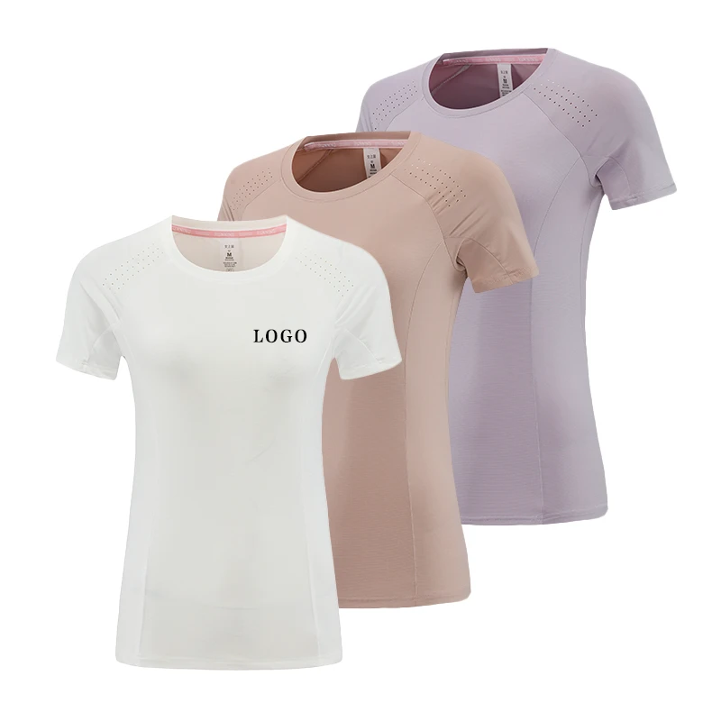 OEM Bulk Wholesale Women's Active Tops Four-way Stretch Fitness Running Sporty Style Black Spandex Nylon Breathable Adults