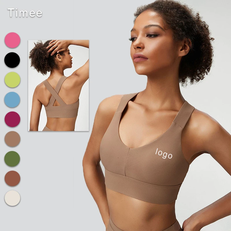 Plus Size Breathable Lightweight Yoga Bra Sports Fitness Underwear for Girls 1 Piece Solid Pattern Sexy Tube Bra