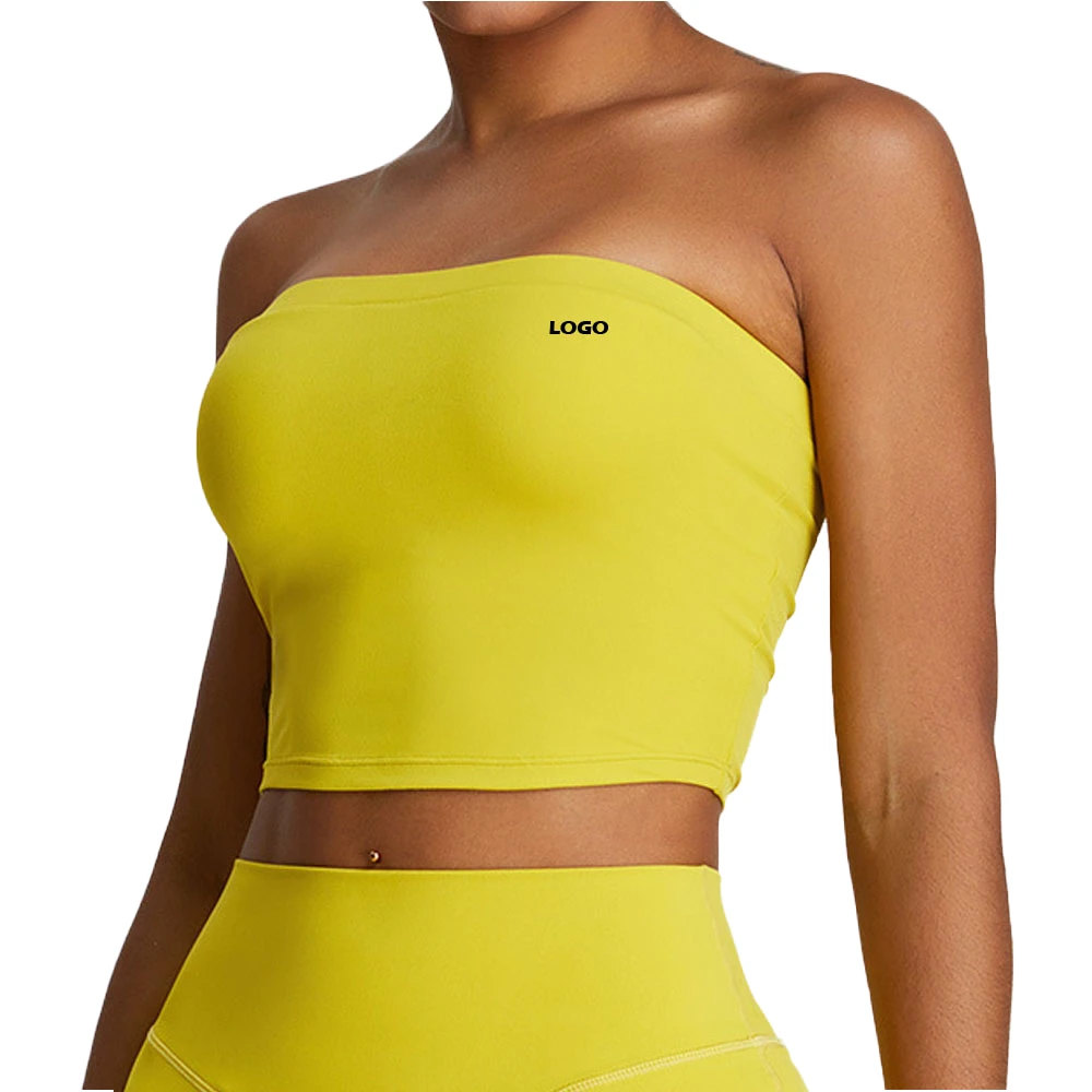 High Elasticity Soft Breathable Medium Support Spandex/Nylon Sports Bra for Yoga & Outdoor Fitness with Removable Chest Pad