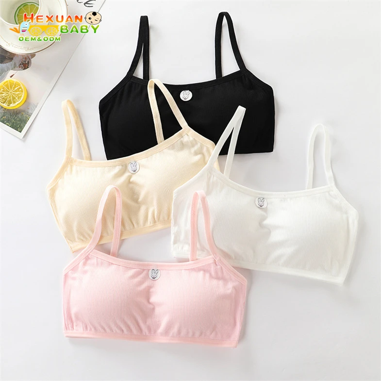 New Trendy Cartoon Free Size Comfortable Seamless Top Vest Student Kids Girls Teens First Bra