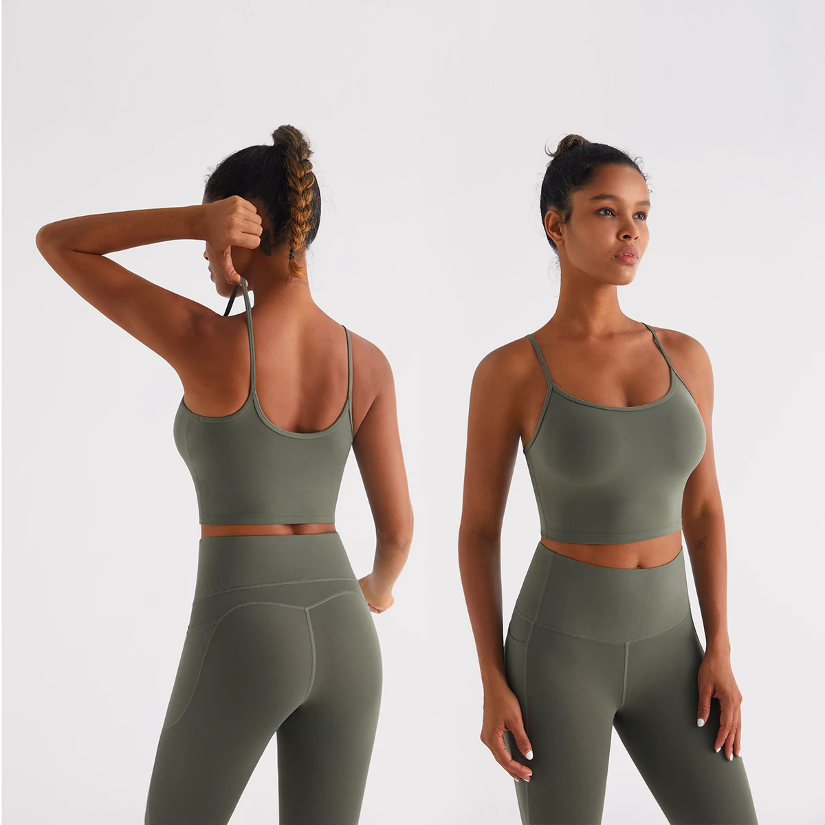Ribbed Knit Yoga Sports Bra Tank Top U Neck Racerback Padded Workout Crop Top for Women Gym Pilates Hiking
