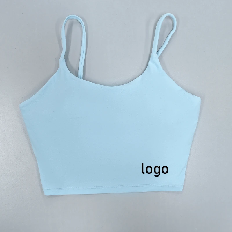 Women's Breathable Yoga Bras Anti-Sagging Quick-Drying Fitness Sling with Shock-Absorbing Fixed Chest Cushion Customized Logo
