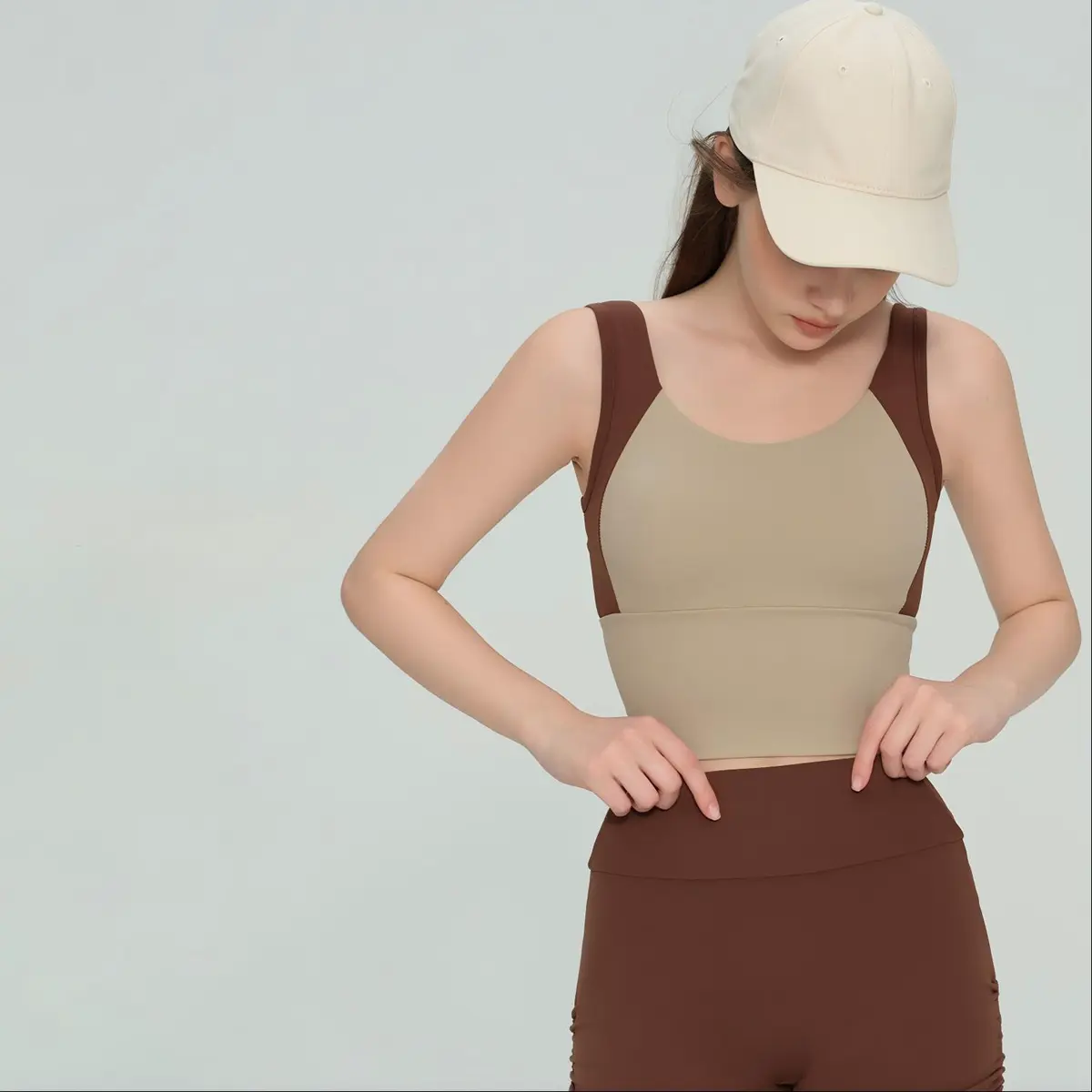 Women's Active Sports Bra High Support Breathable Four-Way Stretch Yoga Vest Top Fixed Cup Integrated Fitness Clothing Front