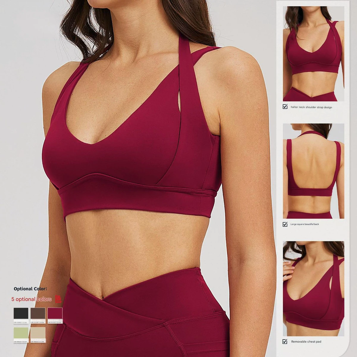 Lanyu High Quality Women Gym Fitness Backless Yoga Wear Sports Bra High Impact Beauty Back Fitness Wear Running Bra Top