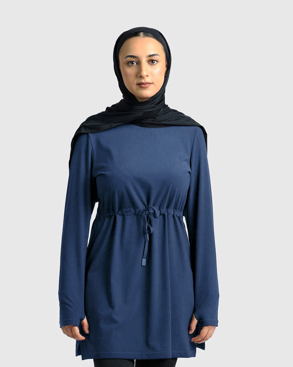 Women's Modest Training Tops Spandex Polyester Moisture-Wicking High Neck Long Sleeve Shirts for Gym Yoga Running Active Wear