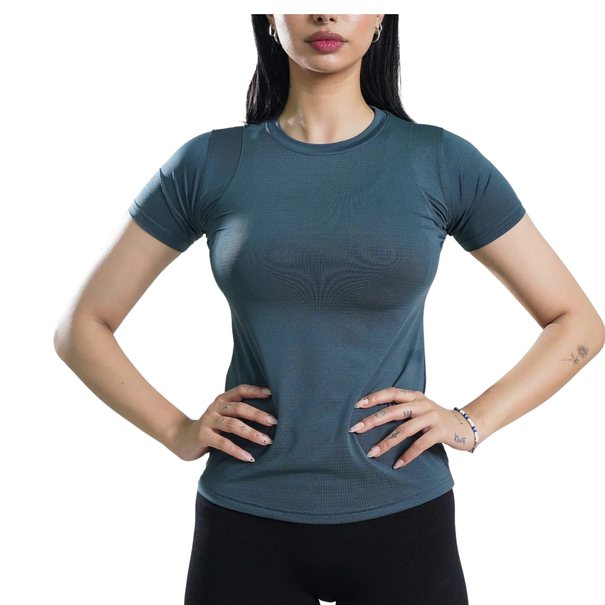 Women Slim Fit Short Sleeve Crew Neck T-Shirt Stretch Gym Fitness Running Yoga Top Breathable Quick Dry Lightweight Eco-Friendly