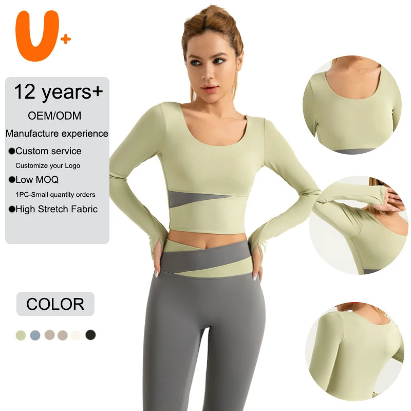 Best Selling Lightweight Breathable Recycled Polyester Spandex Long Sleeve Yoga Top for Fitness Gym