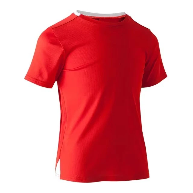Wholesale Red Unisex Men Muscle Gym Round Neck T Shirt Print Gym Workout T-Shirt Quick Dry Wicking Yoga T-Shirt Active Tops