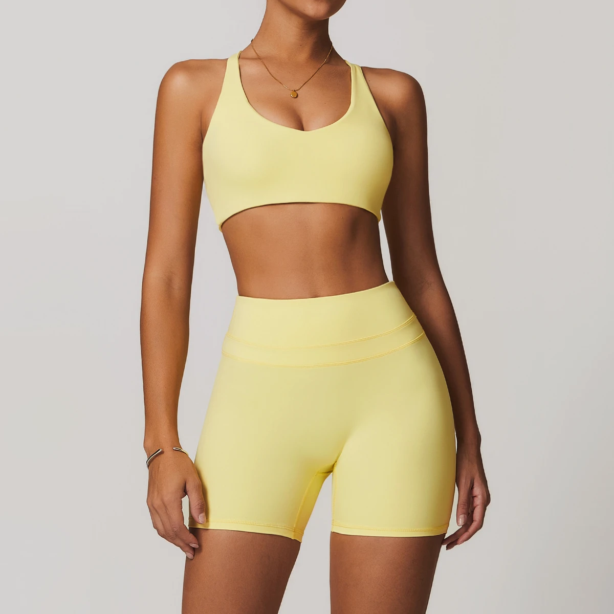 Custom Logo Women Gym Clothing Yoga Shorts Sets Quick Dry Sports Workout Training Fitness 5 Piece Set