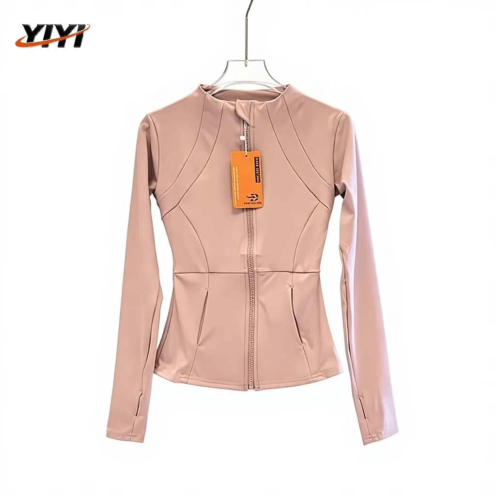 Yoga Wear Stand Collar Casual Slim Fit Nine Quarter Sleeve for Breathable Quick Drying Professional Running Pilates Training