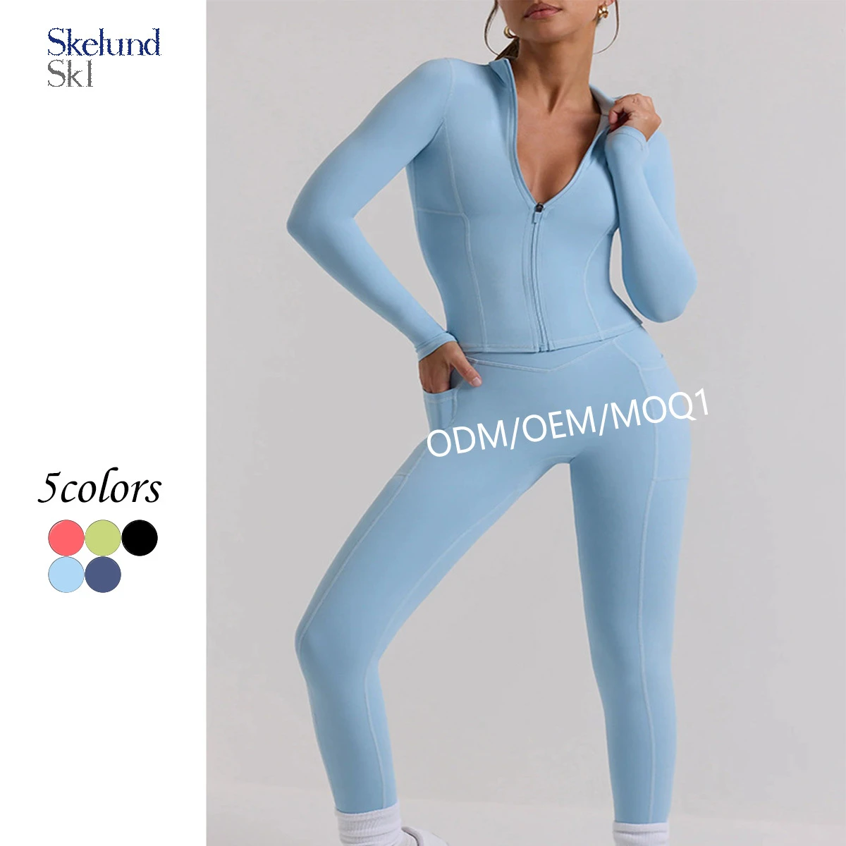 Skelund Custom New Long-sleeved Top Yoga Suit Fitness Senior Sense Sportswear Suit Women's Two-piece Fitness Suit for Women