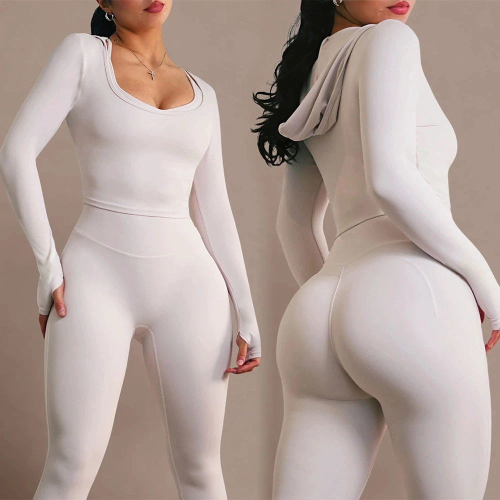 Custom Activewear Manufacturer Women's Two Piece Yoga Set Breathable High Waist Tummy Control Gym Workout Matching Suit
