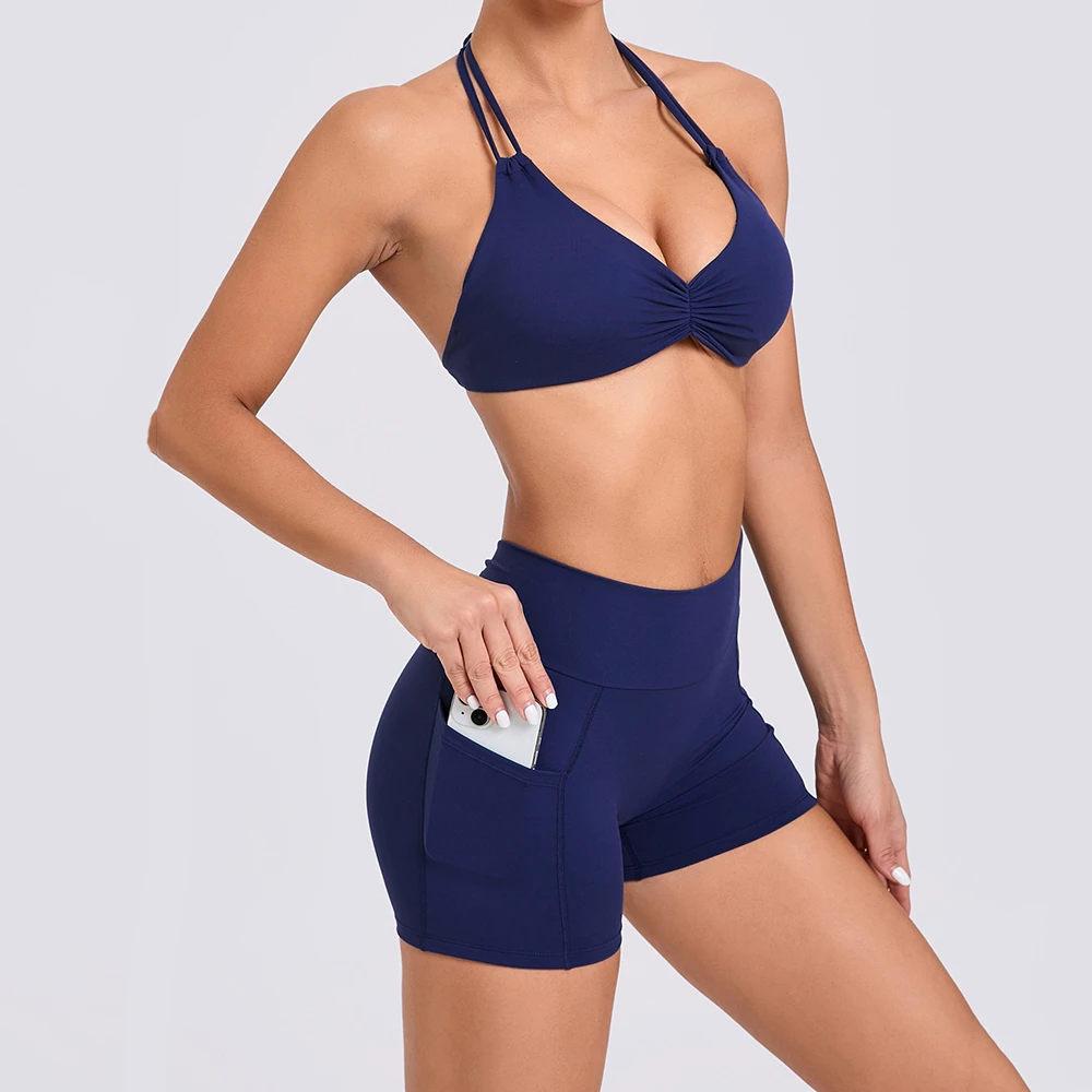 Wholesale S-L Adjustable Speed Drying Tight Yoga Clothing Set, Back Fitness Clothing, Running Sports Set