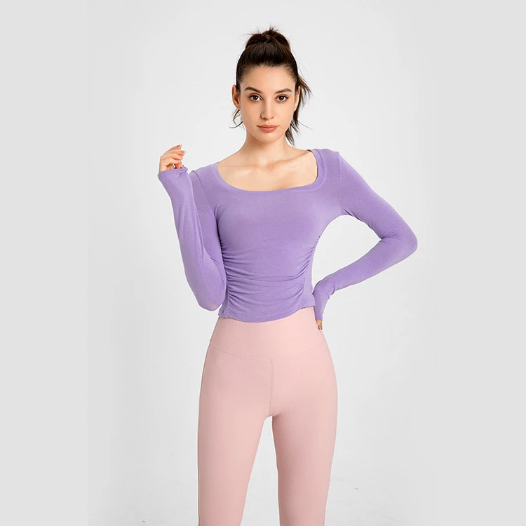 Sports Tights Women Long Sleeve Slimming Fitness Fast Drying T-shirt Running Training Yoga Wear Tops