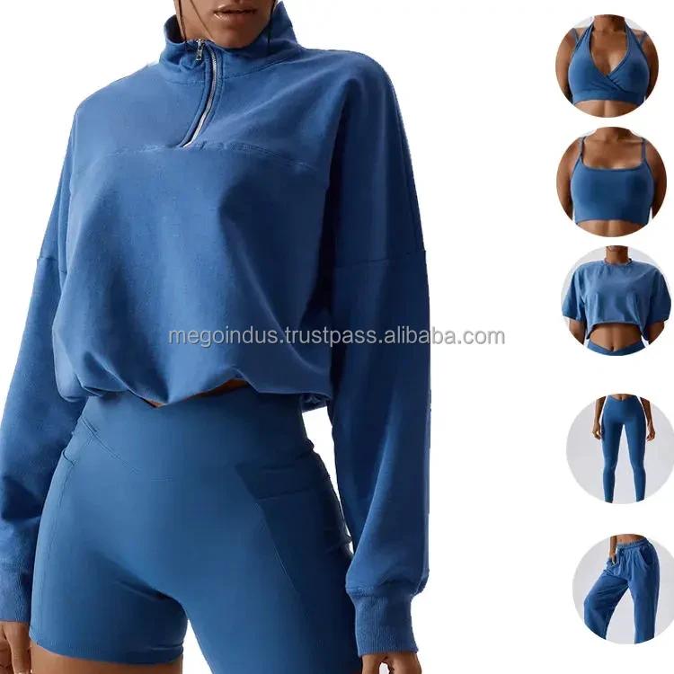 High Quality Solid Plus Size Women's Yoga Set 6-Piece Breathable Eco-Friendly Active Wear for Outdoor Workout Gym Fitness