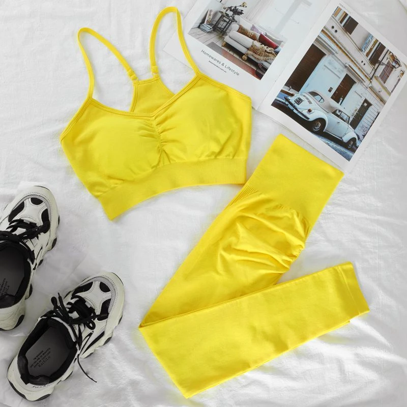 Strappy Active Wear High Support Women's Sports Bra Gym Fitness Yoga Set Gym Clothes Workout Fitness Running Sports Bras