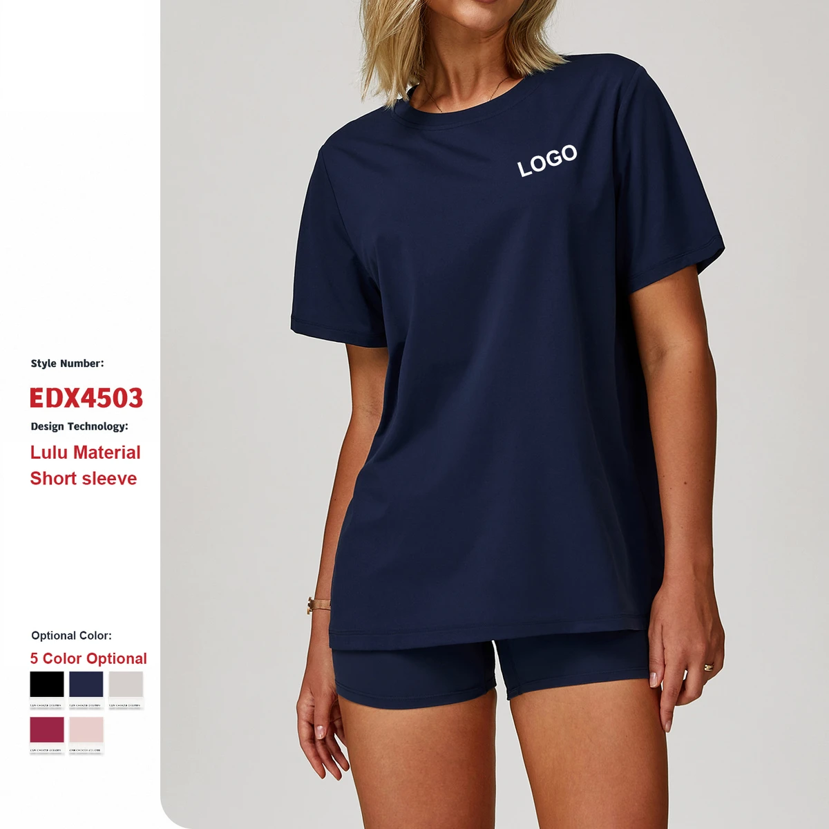 Custom High-Quality Versatile Short-Sleeved Shirts Round-Neck Loose Quick-Drying T-Shirts Outdoor Sports Fitness Yoga Shirts