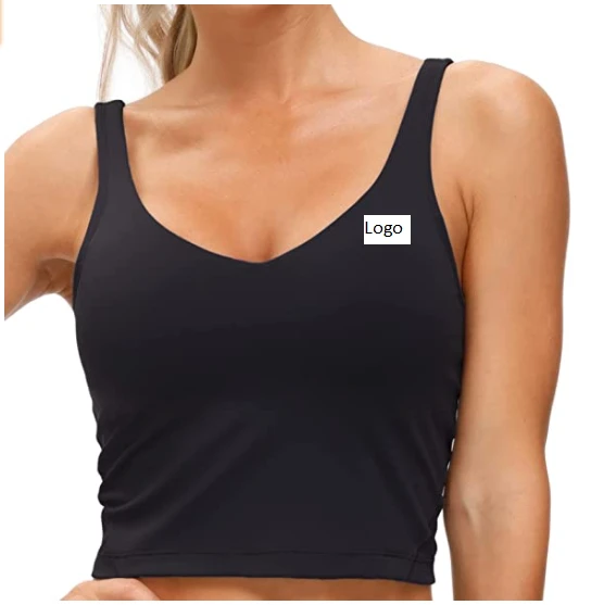Women's Longline Wirefree Padded Medium Support Yoga Gym Sports Bra-Breathable Quick Dry Sweat-Wicking Anti-static 100%