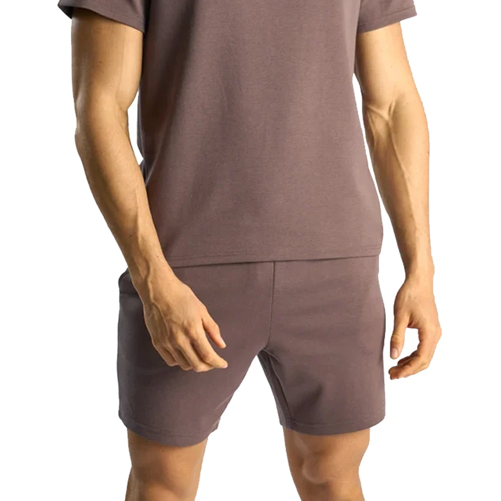 Factory Direct Sale Men's Solid Casual High Elastic Waist 100% Cotton Plus Size Eco-Friendly Breathable Quick Dry Workout Shorts