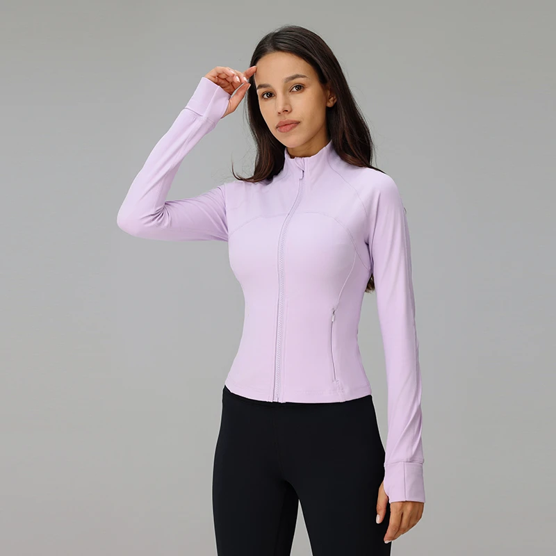 Custom Long-sleeved Yoga Clothing Top Sports Quick Dry Stretched Fashion Slim Fit Jacket Women Ladies Gym Yoga Fitness Wears