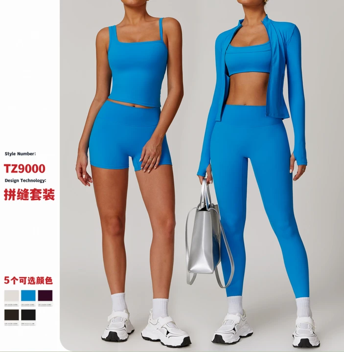 Women's Seamless Yoga Set High Waist Hip Raise Pants Shorts Long-Sleeved Gym Leggings Breathable Solid 2/5 Pcs Sports Fitness