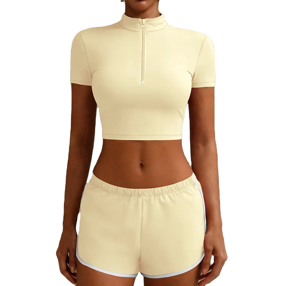 Womens Yoga Crop Top and Shorts Set Athletic Two Piece Outfit Fitness Activewear for Gym Training and Daily Comfort Wear