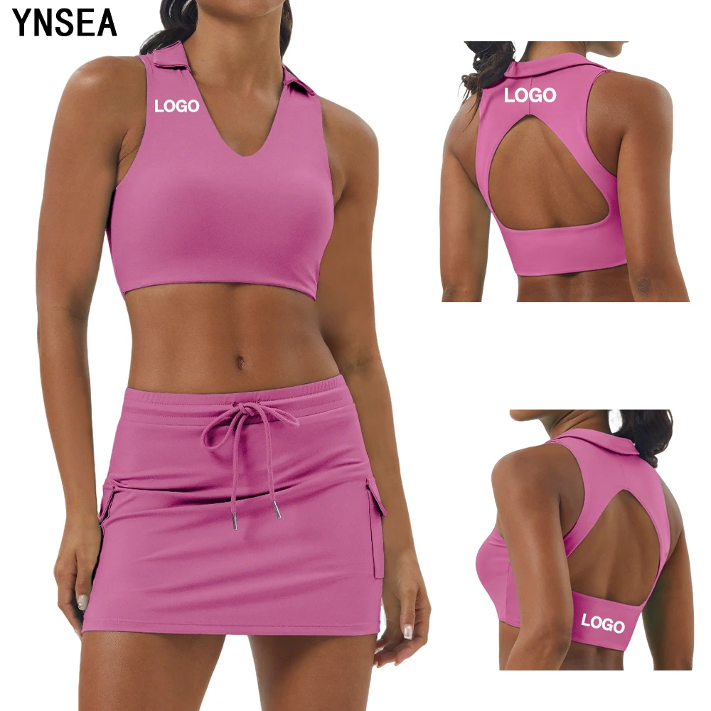 YNSEA Nylon Quick Dry Breathable Halter Neck Vest Bra Collar Beauty Back Seamless Gym Fitness Yoga Sports Tank Top With Pads