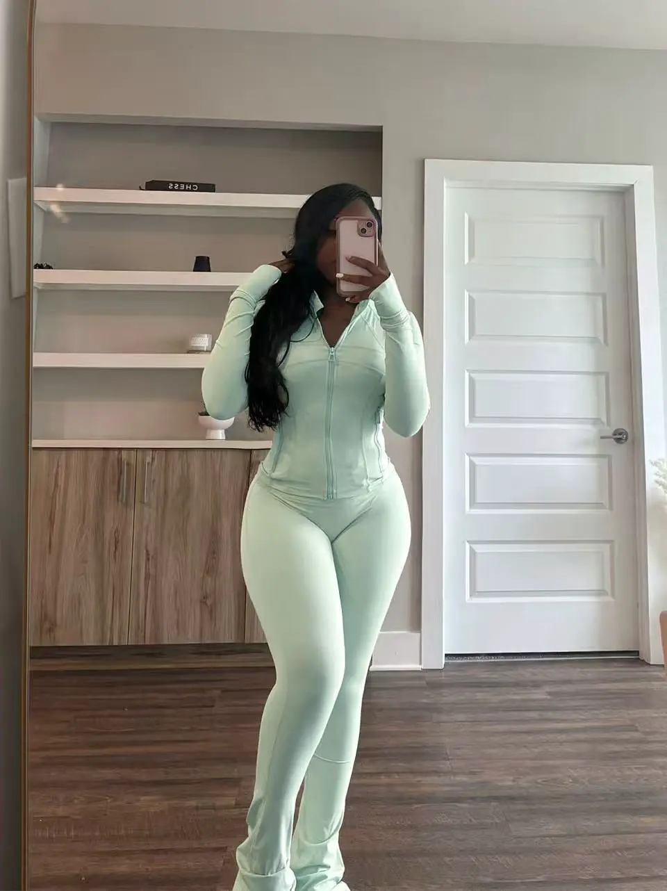 Factory 2026 Spring Sports Two-Piece Long Women's Slim Fit Breathable Eco-Friendly Spandex/Polyester Yoga Suit