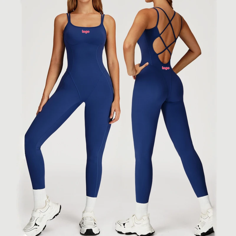 Cross Strap Women One Pieces Tight Butt Lift Yoga Jumpsuit Wear Gym Running Push up Yoga Training Women Sport Fitness Bodysuits