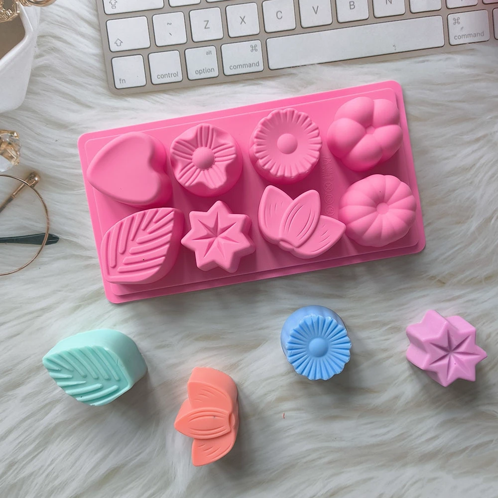 1-Piece Disposable Silicone Mold Flowers Plants Heart-Shaped Leaf Design DIY Handmade Soap Making Cake Decoration Bag SHU XIN