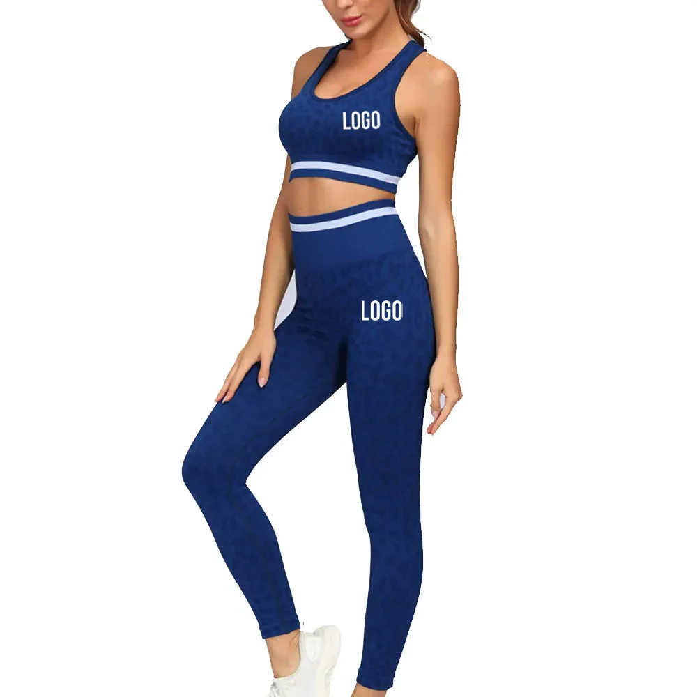 Wholesale 2 Piece Yoga Fitness Gym Clothes Women High Quality Customized Printing Light Weight Women Yoga Set