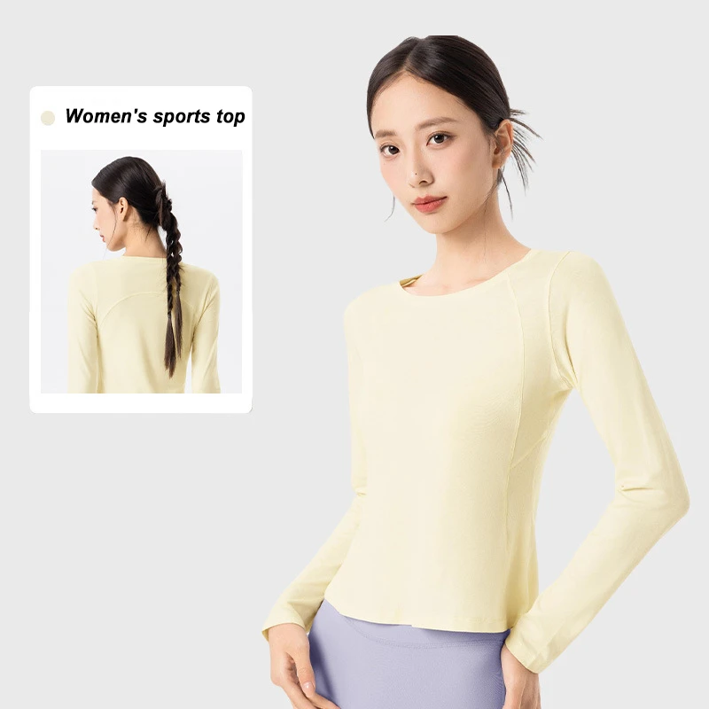Breathable Lightweight Modal Wool Women's Long Sleeve Sports Top Ideal for Yoga Gym Workout Training